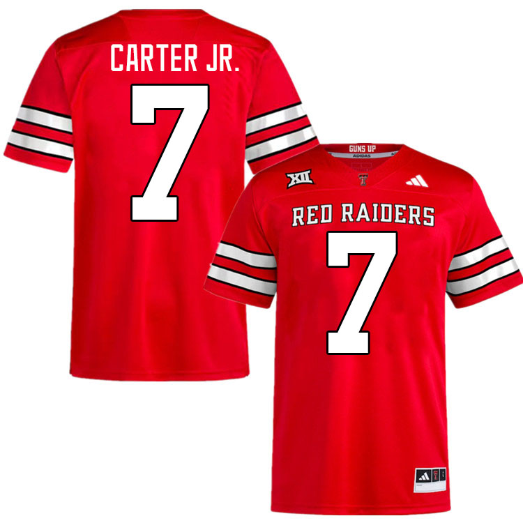 #7 Terrance Carter Jr. Texas Tech Red Raiders Jerseys College Football Uniforms Stitched-Red #7 Terrance Carter Jr. Texas Tech Red Raiders Jerseys College Football Uniforms Stitched-Red